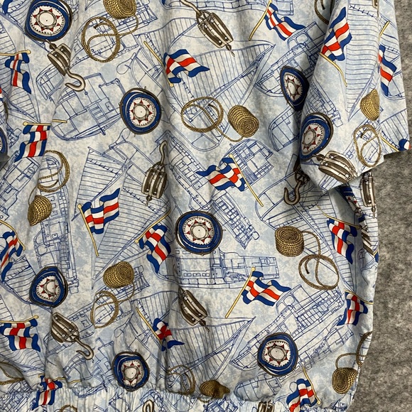 Vintage Stephen Williams Mens Shirt Jacket Medium 80s Zip Blue Nautical Boating - Picture 12 of 15